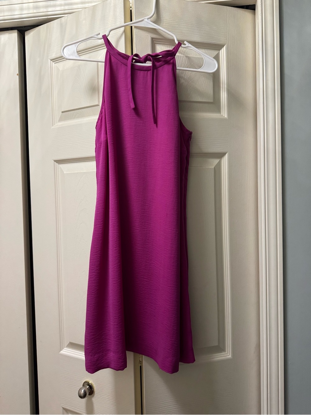 Banana Republic Magenta Tie-Back Mini Dress